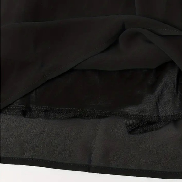 NEW Wide-Leg Chiffon Jumpsuit Black Shirred Backless Tube Top Light Classy S/M - Picture 4 of 5